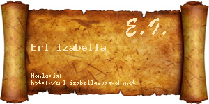 Erl Izabella névjegykártya